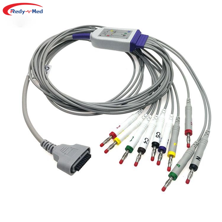 Compatible With Edan SE-1515 DX-12 10 Lead EKG Cable With Leadwires