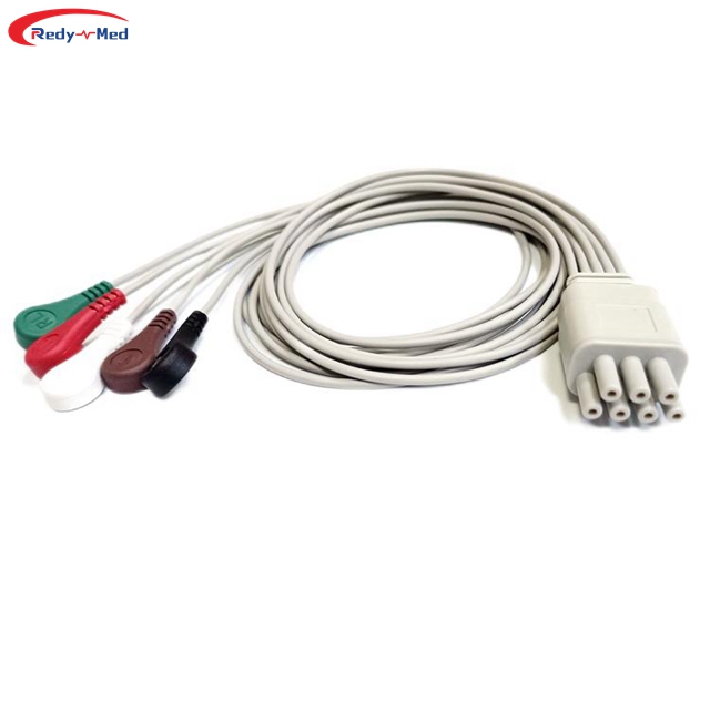 Compatible With GE Apex Pro FH Telemetry 5 Lead ECG Leadwires