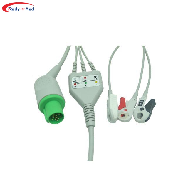 Compatible With Hellige One-Piece 3 Lead/5 Lead ECG Cable