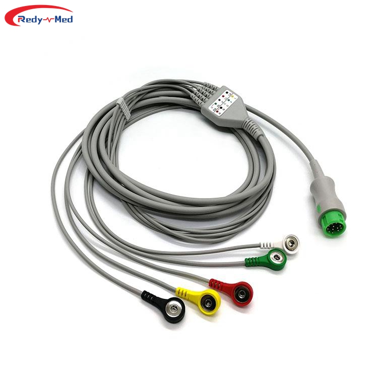 Compatible With Mindray>Datascope One-Piece 3 Lead/5 Lead ECG Cable