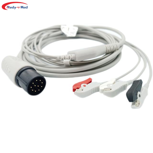 Compatible With Nihon Kohden 11Pin One-Piece 3 Lead/5 Lead ECG Cable