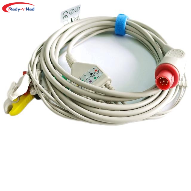 Compatible With Bionet BM3, BM3VET One-Piece 3 Lead/5 Lead ECG Cable