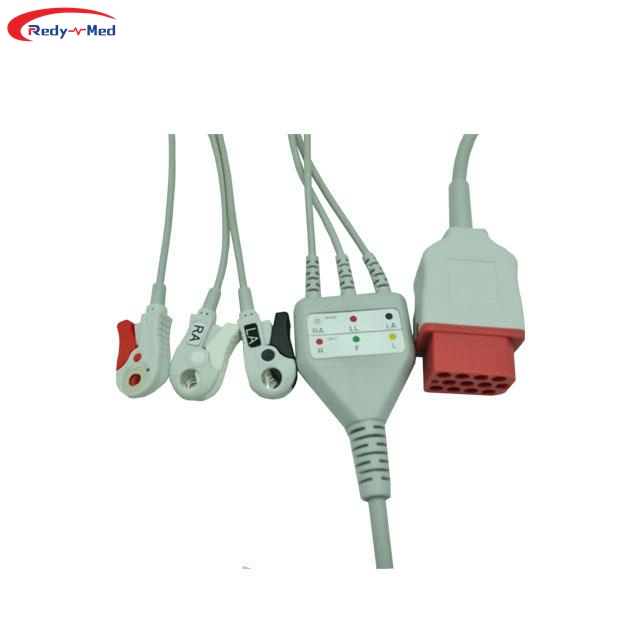 Compatible With Bionet BM5 3 Lead One-Piece ECG Cable